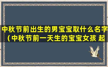 中秋节前出生的男宝宝取什么名字（中秋节前一天生的宝宝女孩 起什么名字）